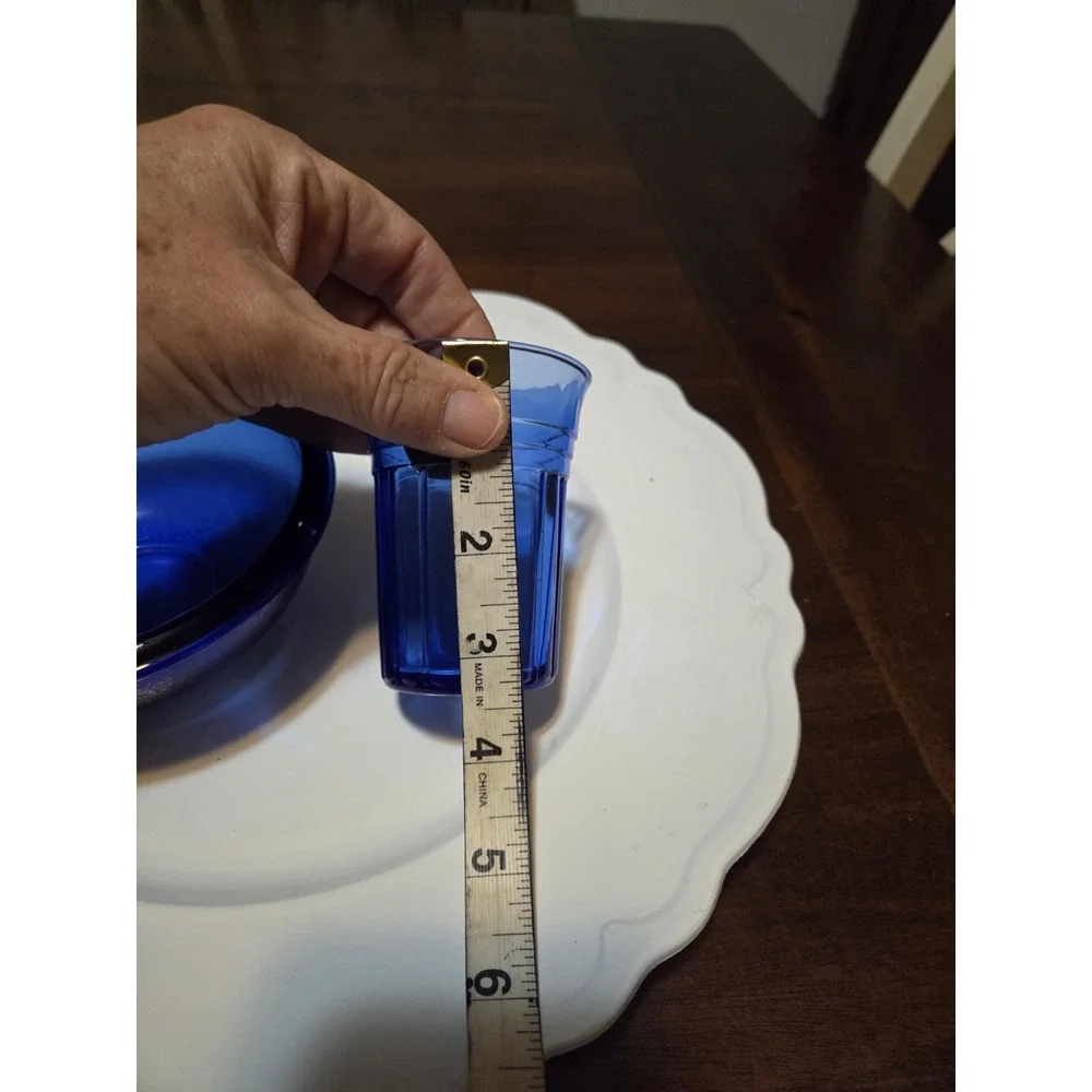 vintage Arcoroc France deep cobalt blue glass bowl  And Hazel Atlas Tumbler